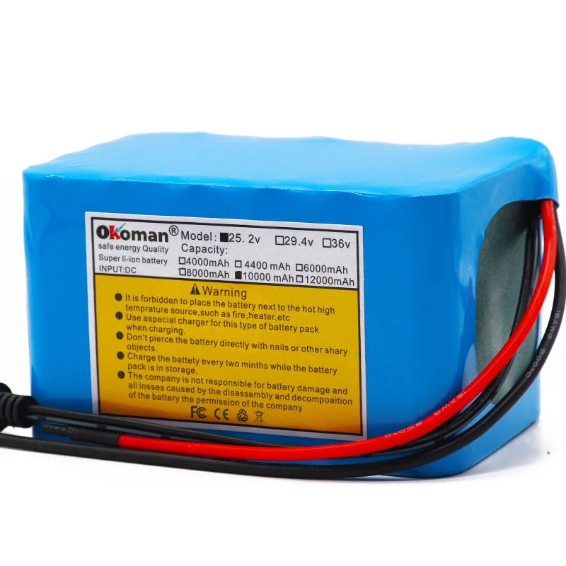 Okoman высокое качество 6S5P 24V 10Ah 18650 аккумулятор литий-ионный 25 2 V 10000mAh для велосипеда