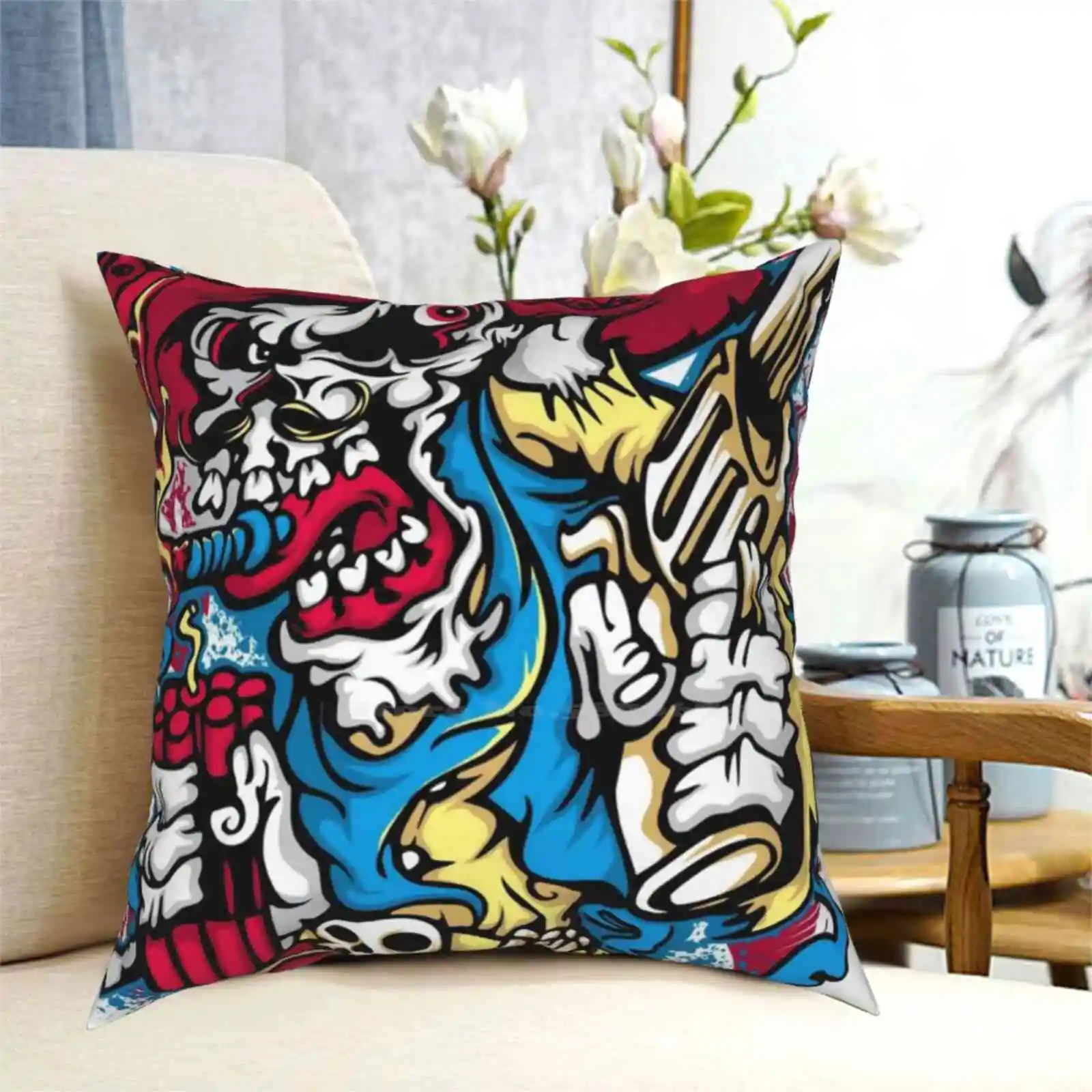 Крутой чехол со скелетом для спальни украшение дома Череп скелет череп рисунок