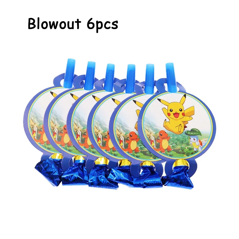Blowout 6pcs Pokemon Go Пикачу принадлежности для тематической вечеринки посуда тарелка воздушные шары салфетка чашка для детского душа вечерние украшения для дня рождения - Цвет: Blowout 6pcs