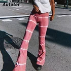 Женские брюки-клеш с высокой талией, расклешенные брюки с поясом на резинке, модель # A3, 2020