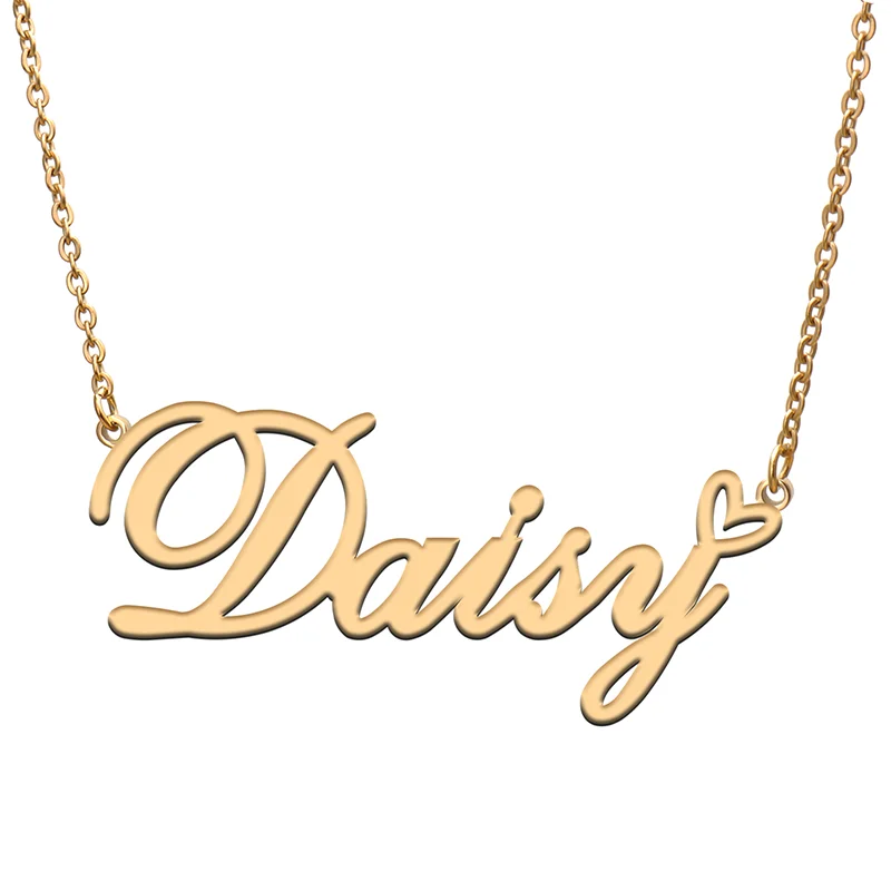 

Daisy Name Tag Necklace Personalized Pendant Jewelry Gifts for Mom Daughter Girl Friend Birthday Christmas Party Present