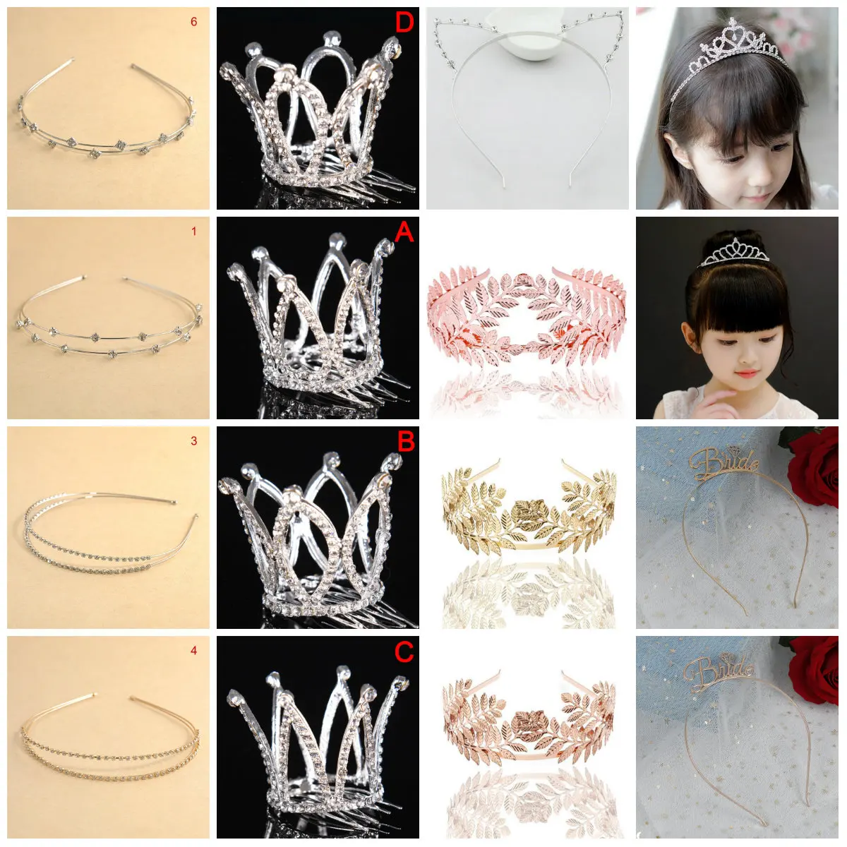 Милая принцесса для девочек Свадебная корона Обруч с кристаллами Головная