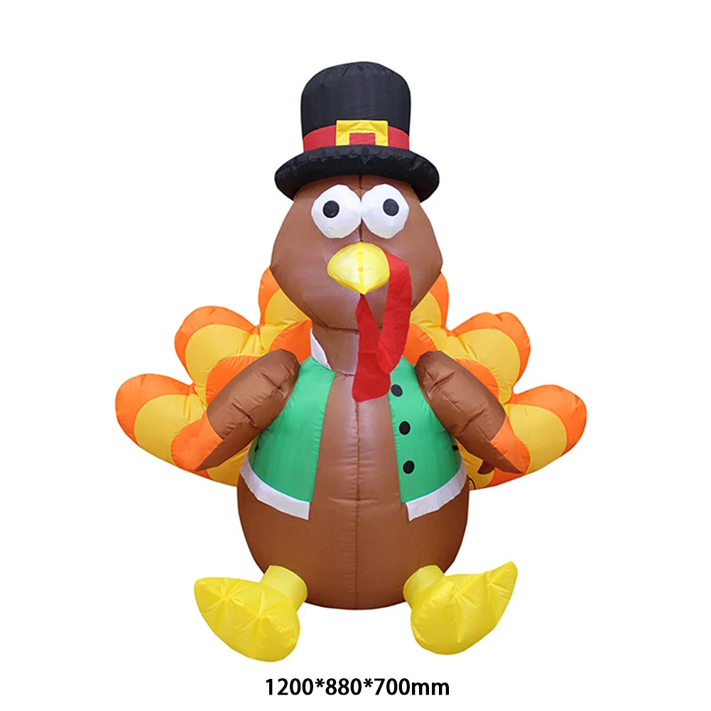 Juguetes inflables de Acci&oacute;n de Gracias, modelo de pavo inflable para exteriores con luz LED para decoraci&oacute;n del jard&iacute;n del hogar-2
