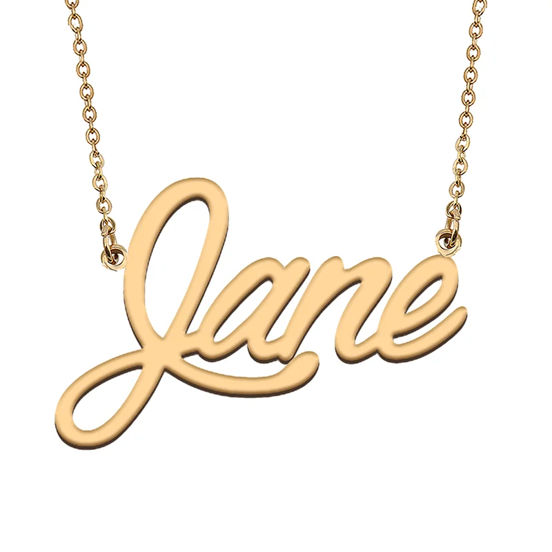 Jane Custom Name Necklace Customized Pendant Choker Personalized Jewelry Gift for Women Girls Friend Christmas Present