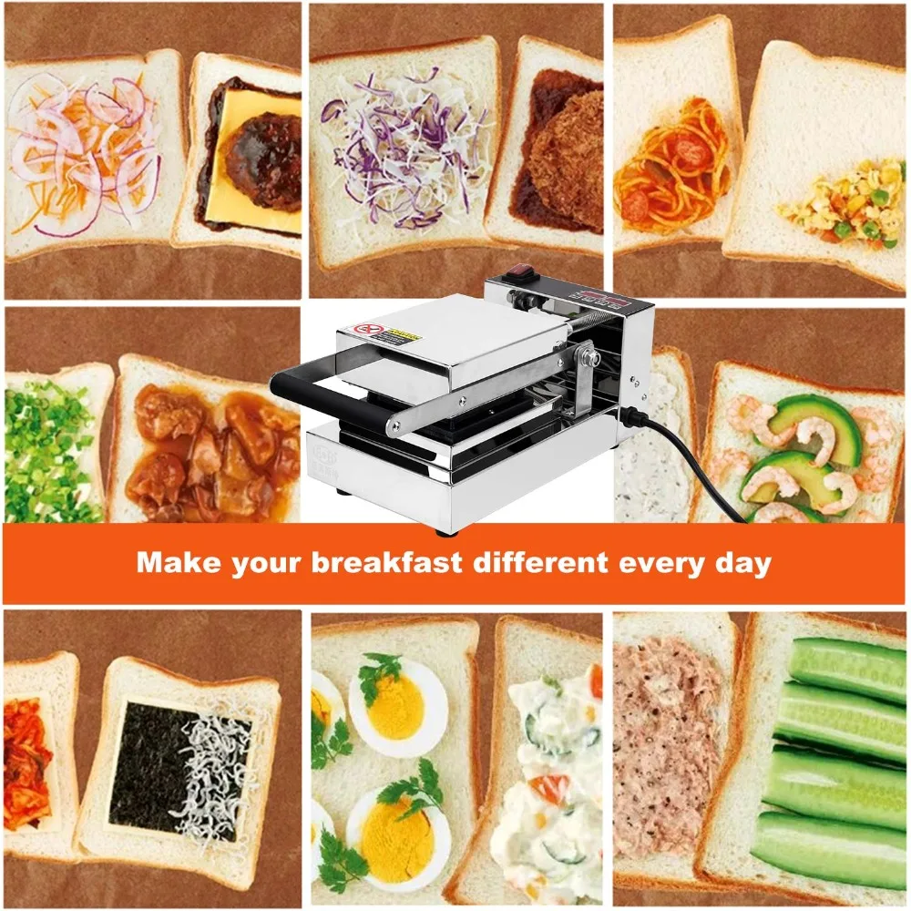 3 Mins Fast Making Sandwich Machine Sandwich Toaster Nonstick Panini Press Fresh Breakfast Sandwich Machine Grill 220V 600W