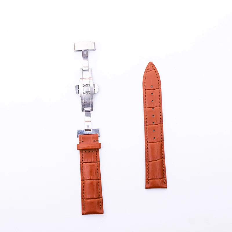 

Brown Leather Strap with Butterfly Buckle and Four Raw Ears One Repair Tool Watches Strap Factory Outlet Men's Watch Band