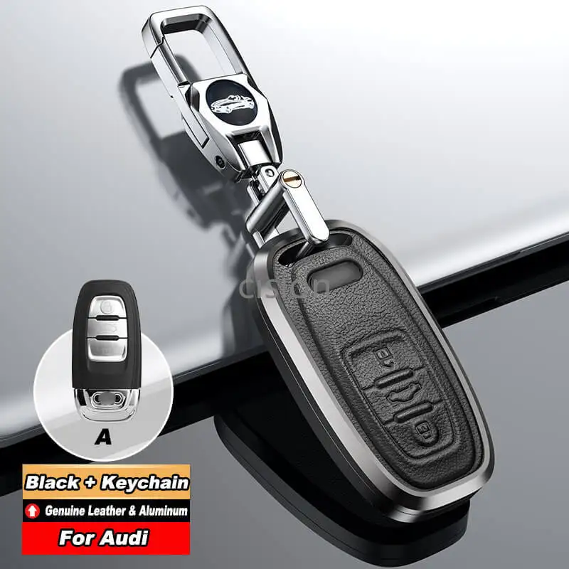 

Чехол-книжка для Audi A1, A3, A4, A6, Q5, A5, A7, A8, S5, Q3, Q5, S7, Q7, TT, из натуральной кожи, алюминиевый, дистанционный ключ-брелок от машины