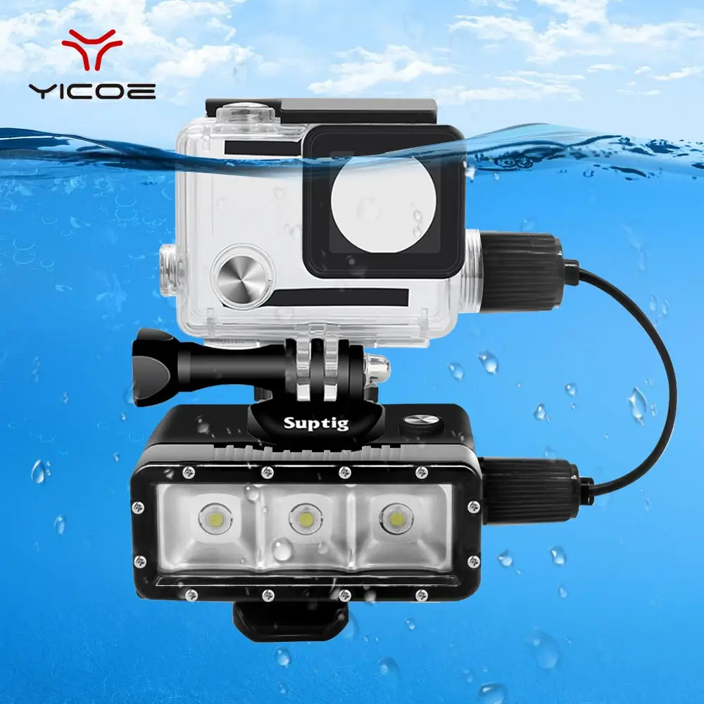 Go Pro Аксессуары для Gopro Hero 4/3 +/3 Дайвинг Подводный Водонепроницаемый светодиодный