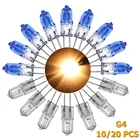 1020 шт. супер яркая 12 В 20 Вт мини G4 галогенсветильник па, Теплый Белый Вольфрам Тип JC для хрустальной люстры, Капсульная лампа