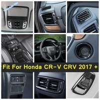 carbon fiber for honda cr v crv 2017 2020 dashboard decor strip handle gear shift headlamp switch cover trim interior