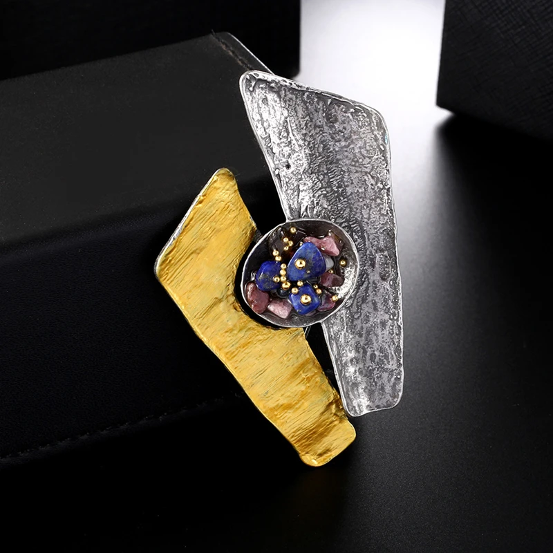 Винтажная эмалированная булавка разноцветные каменные Броши для мужчин 2019