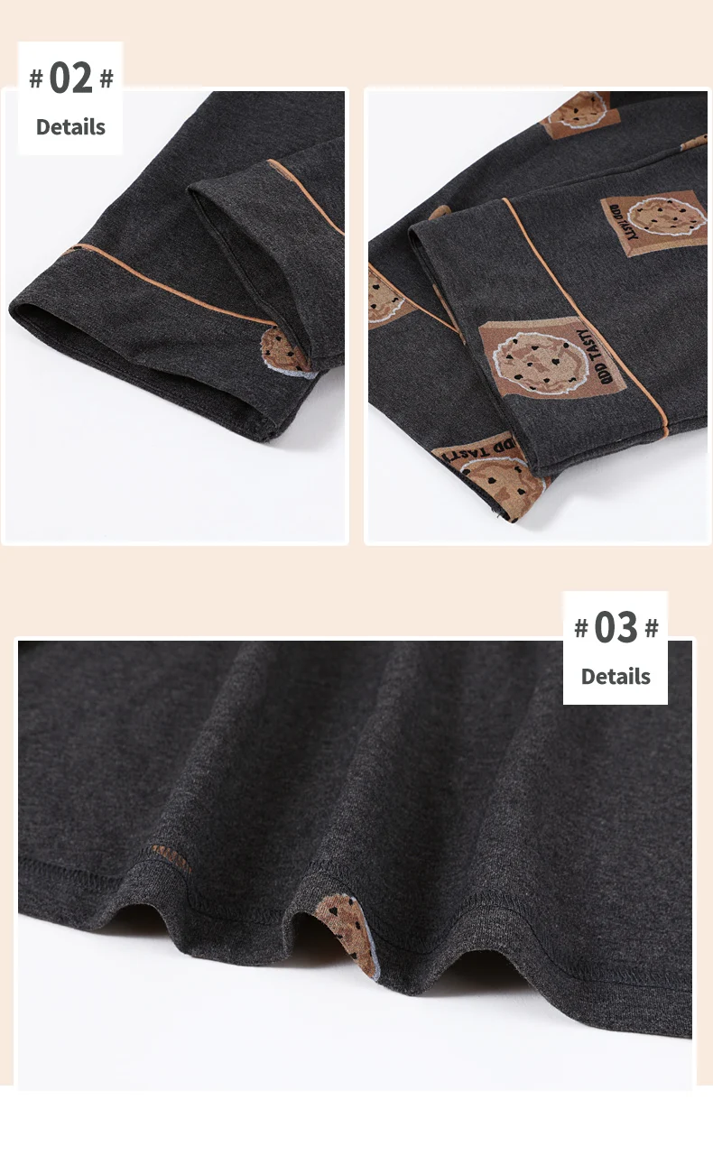 Пижама женская BZEL из хлопка с принтом печенья мягкая размер XXXL 2020 | Женская одежда