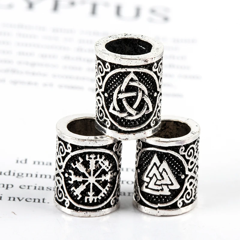 

Vintage Hair Beard Bead Viking Rune Charm Pendant DIY Necklace Jewelry Making