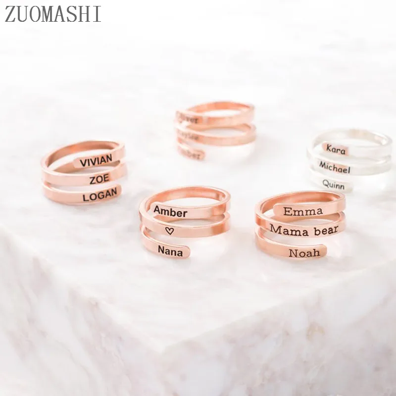 Пользовательское имя семейное кольцо персонализированные ювелирные изделия