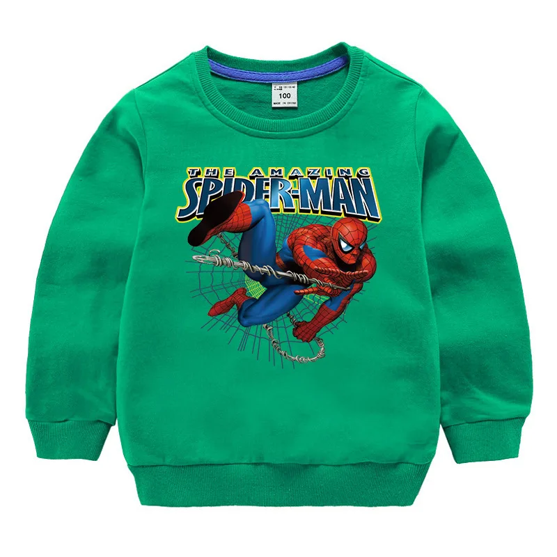 

Marvel New Children's Sweater Spider-Man Long Sleeve Cotton Top Round Neck Cartoon Fashion Sports Clothes