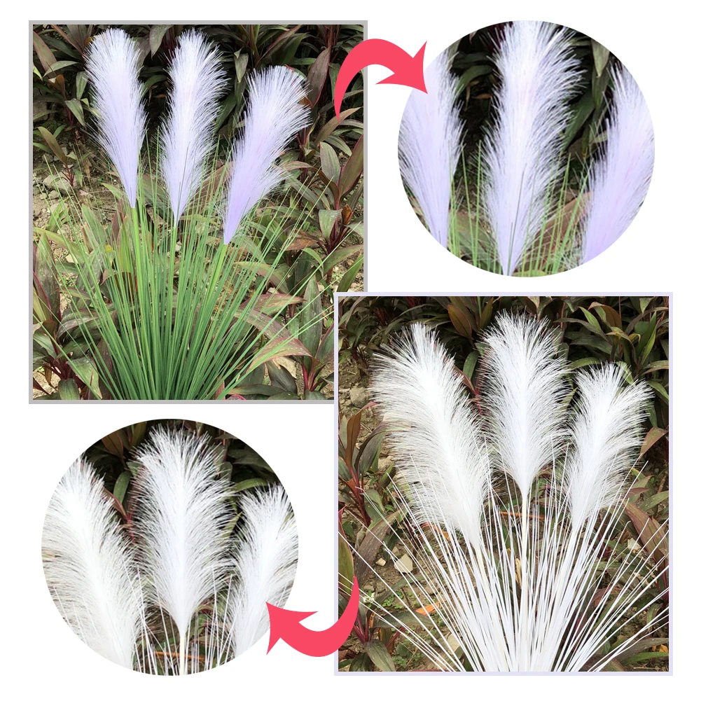 

Hot 3Heads Artificial Reed Grass Fake Plants Simulation Phragmites Home Desktop Ornaments Flower Arrangement Wedding Party Decor
