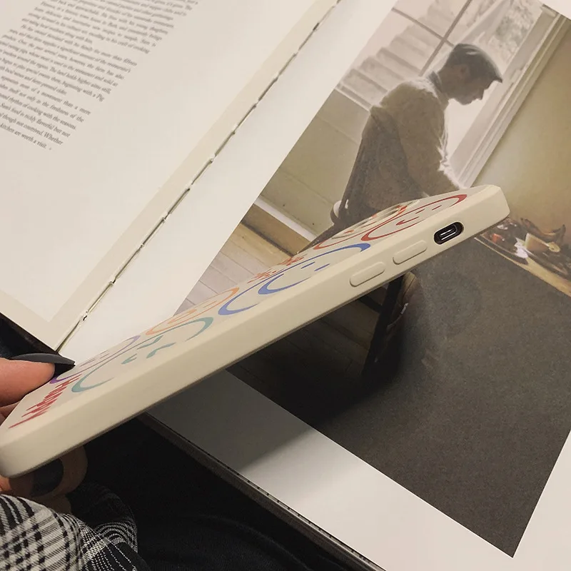 

INS Cute Cartoon Smiley Letter Korean Phone Case For iPhone 12 11 Pro Max Xr X Xs Max 7 8 Puls SE 2020 Cases Soft Silicone Cover