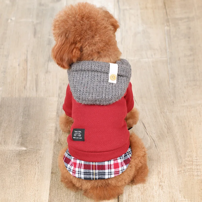 Одежда для собак Комбинезоны маленьких хлопковая одежда зимняя толстовка с