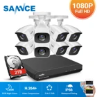 SANNCE 8CH 1080P 2.0MP HD CCTV система видео рекордер 8 шт. 1080P CCTV камера безопасности водонепроницаемый ночное видение комплекты видеонаблюдения
