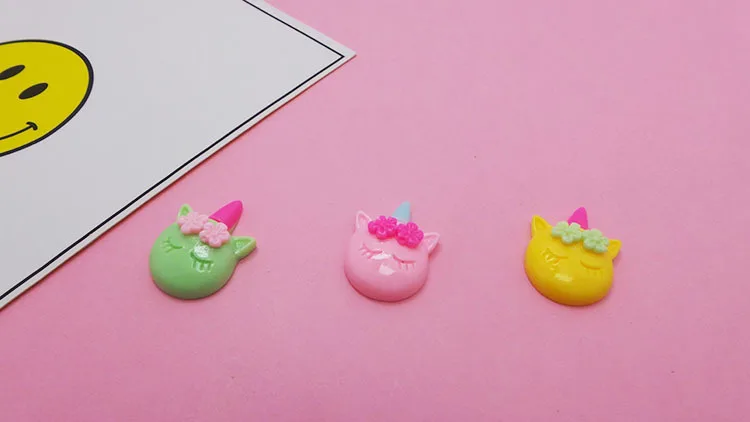 100Pcs/Lot Miniature Kawaii Unicorn Resin Flatback Cabochon for Scrapbooking Hair Bow Center Embellishment DIY Craft
