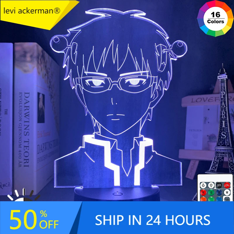 

Anime Light The Disastrous Life of Saiki K Led Night Light for Bedroom Decoration Colorful Nightlight Anime Gift 3d Lamp Saiki K