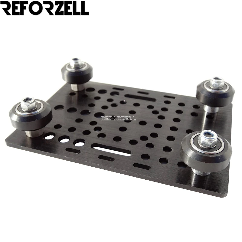 

Black Anodized Aluminium V-Slot Gantry Plate Set 20 - 80mm with V-Slot Solid V Wheel Kit for CNC Machine Parts