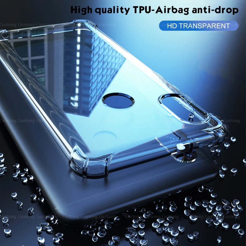Фото Прозрачный силиконовый чехол для Redmi Note 8 7 5 6 Pro противоударный с подушкой
