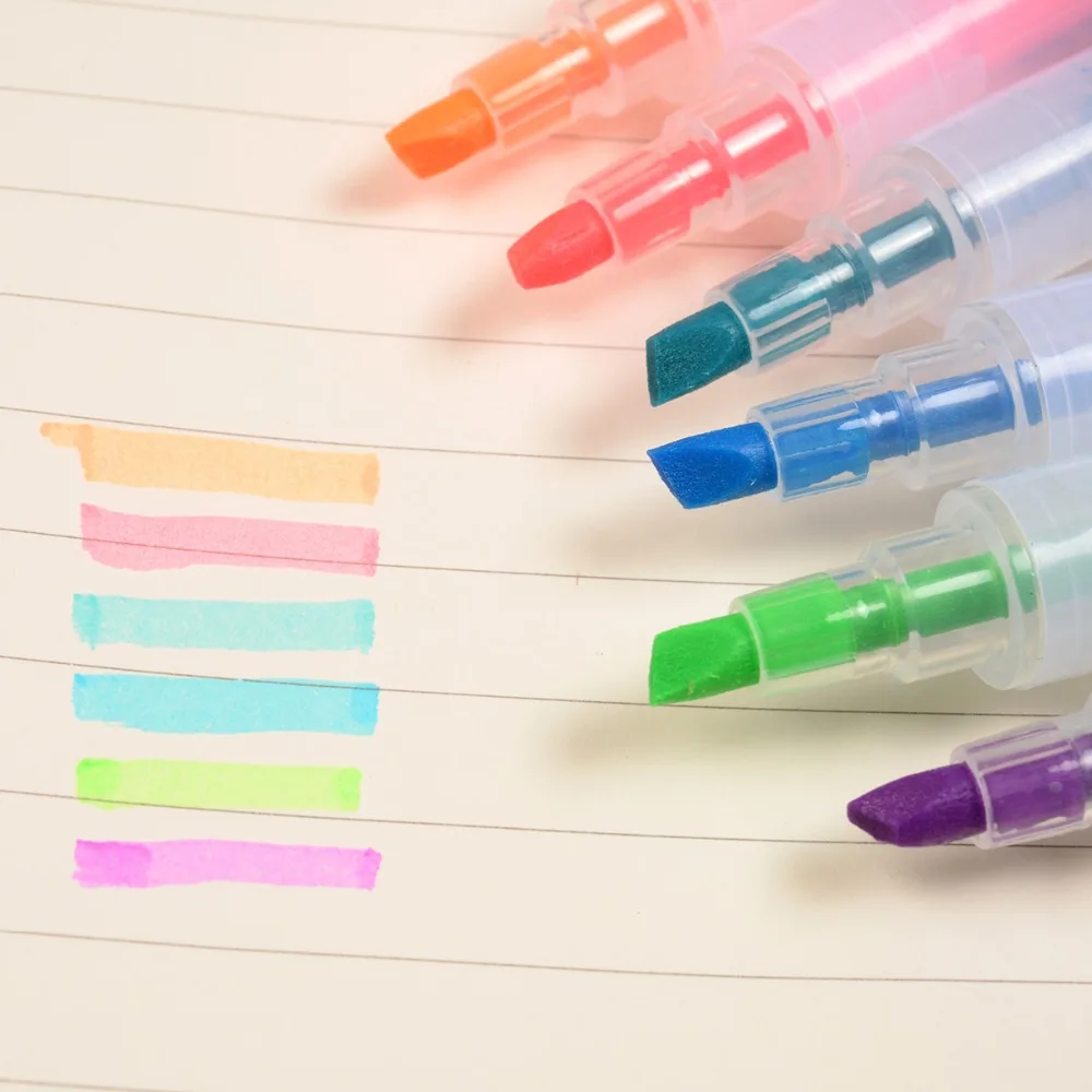 6 шт./лот двухсторонние маркеры 1-4 мм маркер для чтения Двойные наконечники