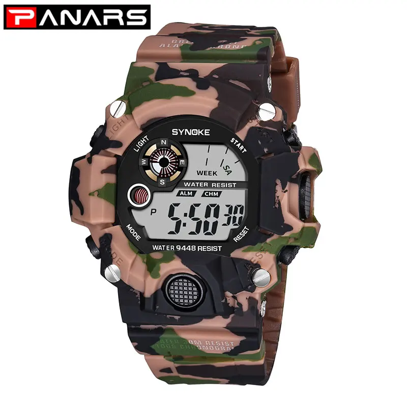 PANARS G Стиль Шок военные армейские мужские часы камуфляжные Часы светодиодный ная
