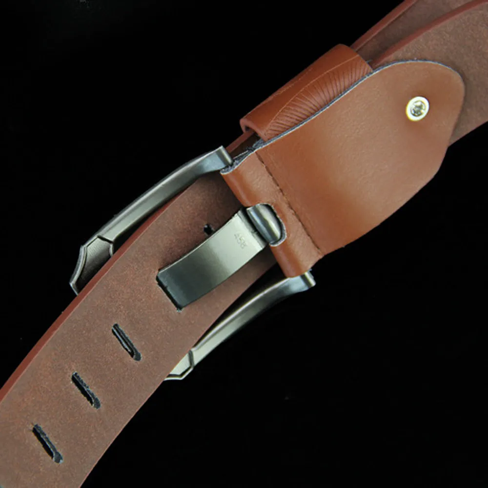 Мужские ремни кожаный Гладкий Пояс Пряжка Досуг ремень мужской аксессуары #