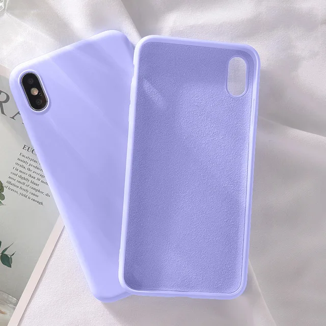 Роскошный чехол из жидкого силикона для iPhone 11 Pro Max XS XR X 6 S 7 8 Plus 7Plus мягкая задняя