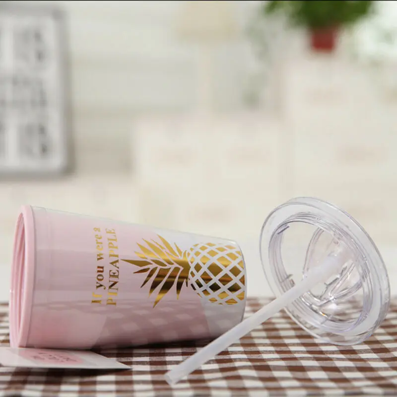 Пластиковая чашка для смузи напитков холодный кофейный сок с соломинкой жидкая