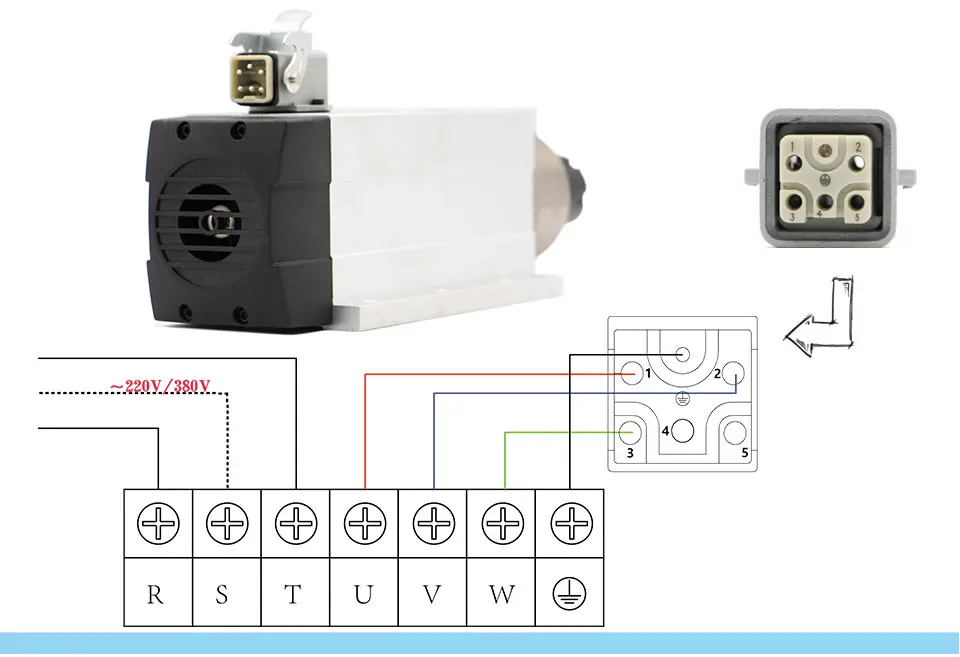 Новое поступление! 2.2kw ER25 Шпиндельный двигатель с воздушным охлаждением с фланцем CNC 220v Керамические шариковые подшипники с воздушным охлаждением шпиндель 0,01 мм точность