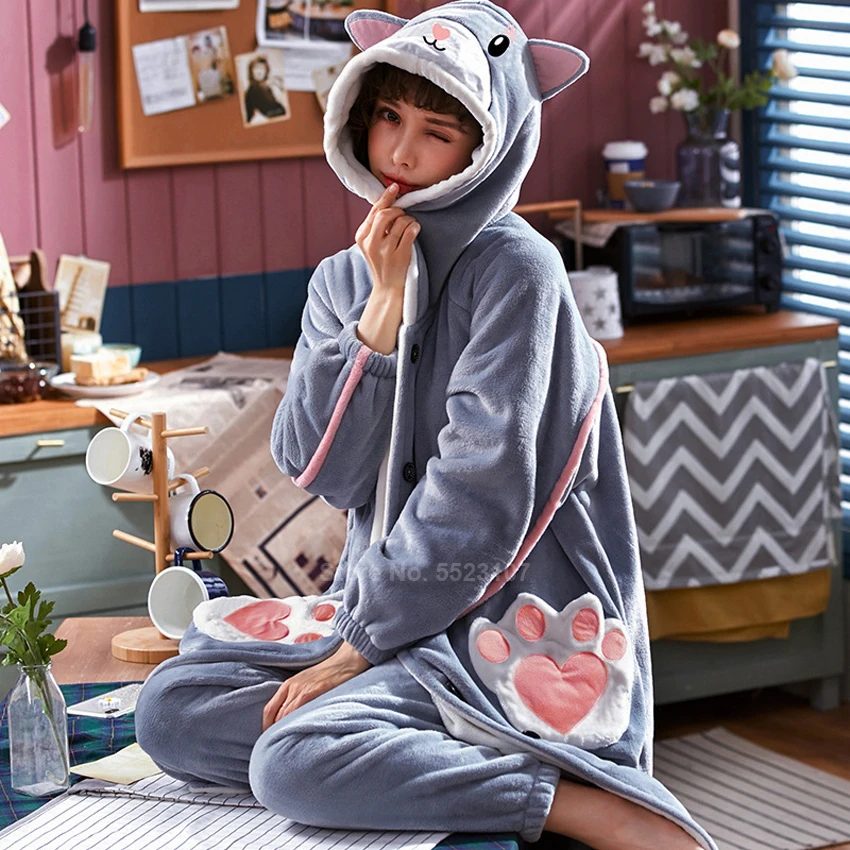 Женский милый пижамный комплект в японском стиле Kawaii Cat Kitty Когти для домашних