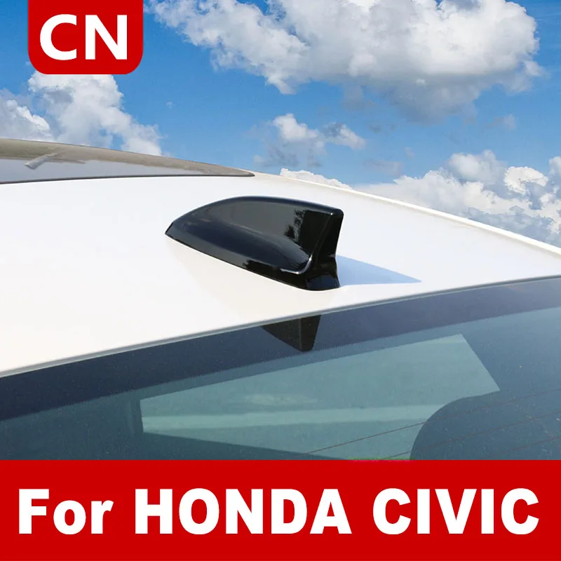Antena con patrón de fibra de carbono para coche Honda Civic 11th 2022, cubierta de aleta de tiburón, embellecedor de techo automático, accesorios decorativos de antena aérea