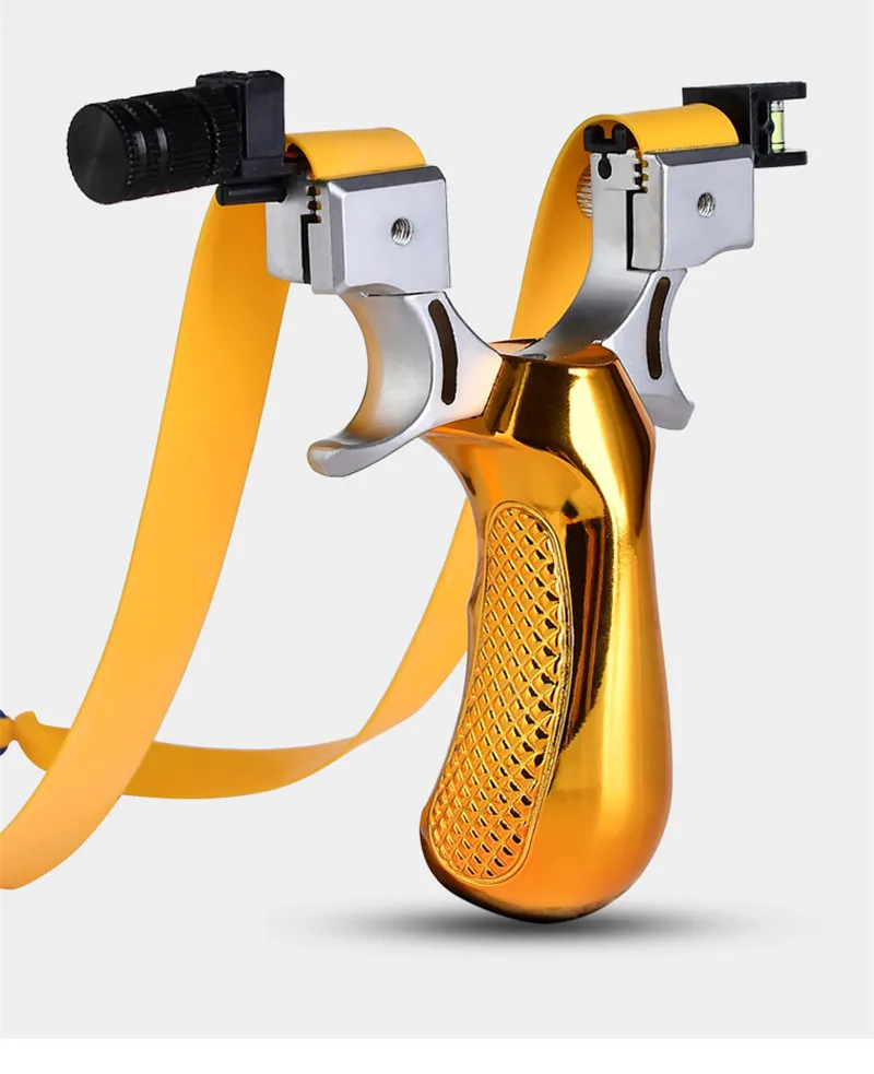 

2021 New Style Big Power High Precision New Outdoor Hunting Slingshot Laser Aiming Slingshot using Flat Rubber Band