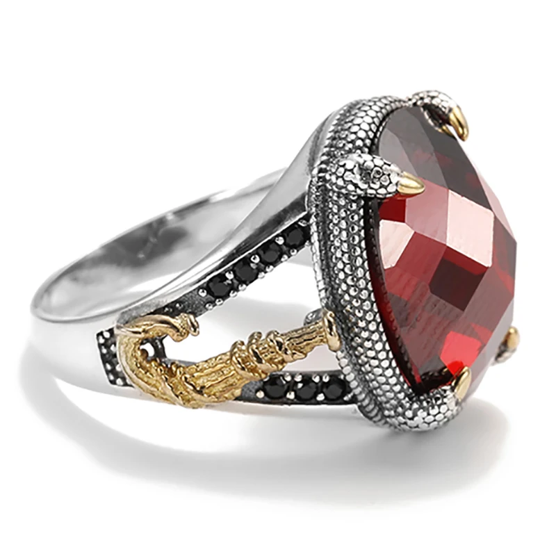Retro Luxury Natural Red Stone Turkish Handmade Crown Ring Is Suitable for Men and Women Fashion Trend Banquet Jewelry Gifts Retro Luxury Natural Red Stone Turkish Handmade Crown Ring Is Suitable for Men and Women Fashion Trend Banquet Jewelry Gifts
