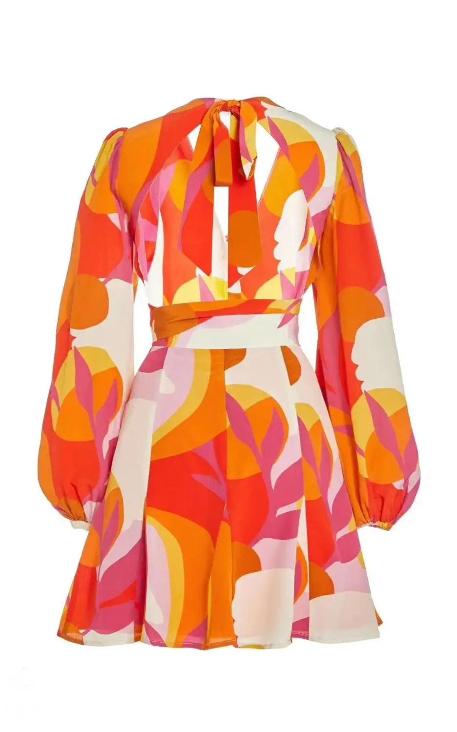 

Women Dress Print Red Lantern Sleeve Backless Fashion New Arrival Top Quality Vintage Dresses Sexy Party Dress