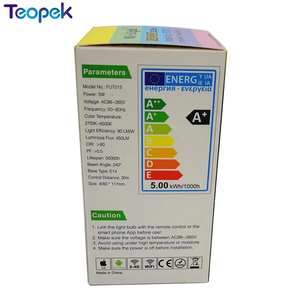 Mi. Светильник 2,4G Беспроводной 5 Вт RGB+ CCT E14 светодиодный лампы FUT013 умная лампа+ WL-iBox1+ 4-Zone РФ Пульт дистанционного управления Управление