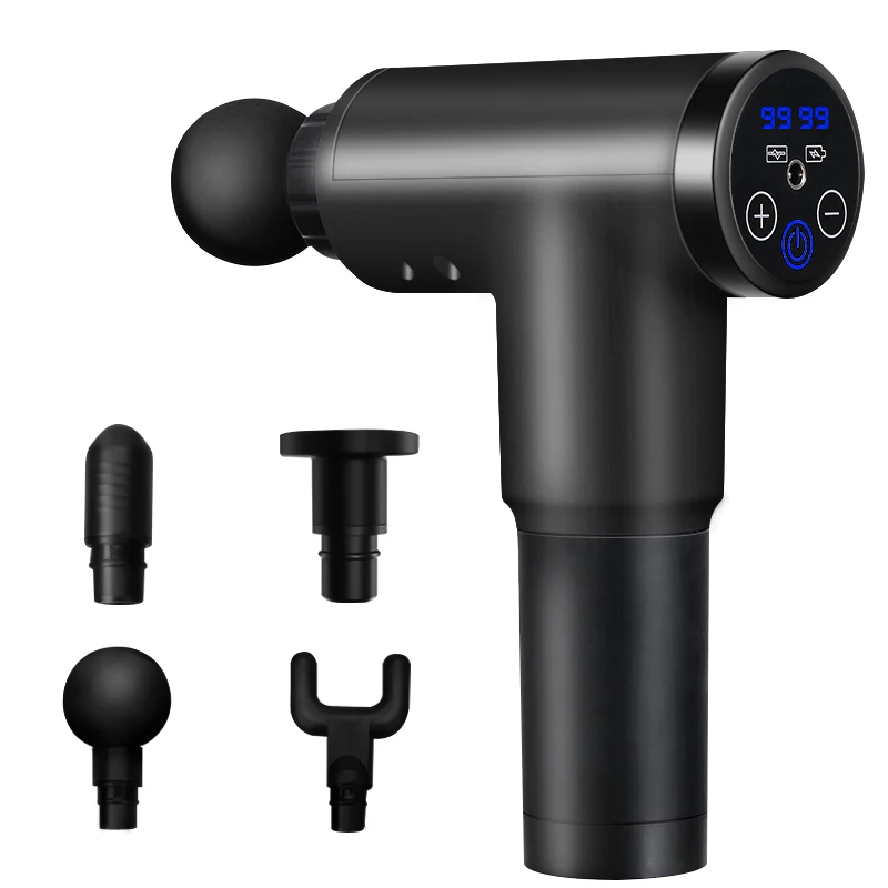 

LCD Display Therapy Massage Gun 32 Gears Muscle Massager Pain Sport Massage Machine Relax Body Slimming Relief With 4 Heads
