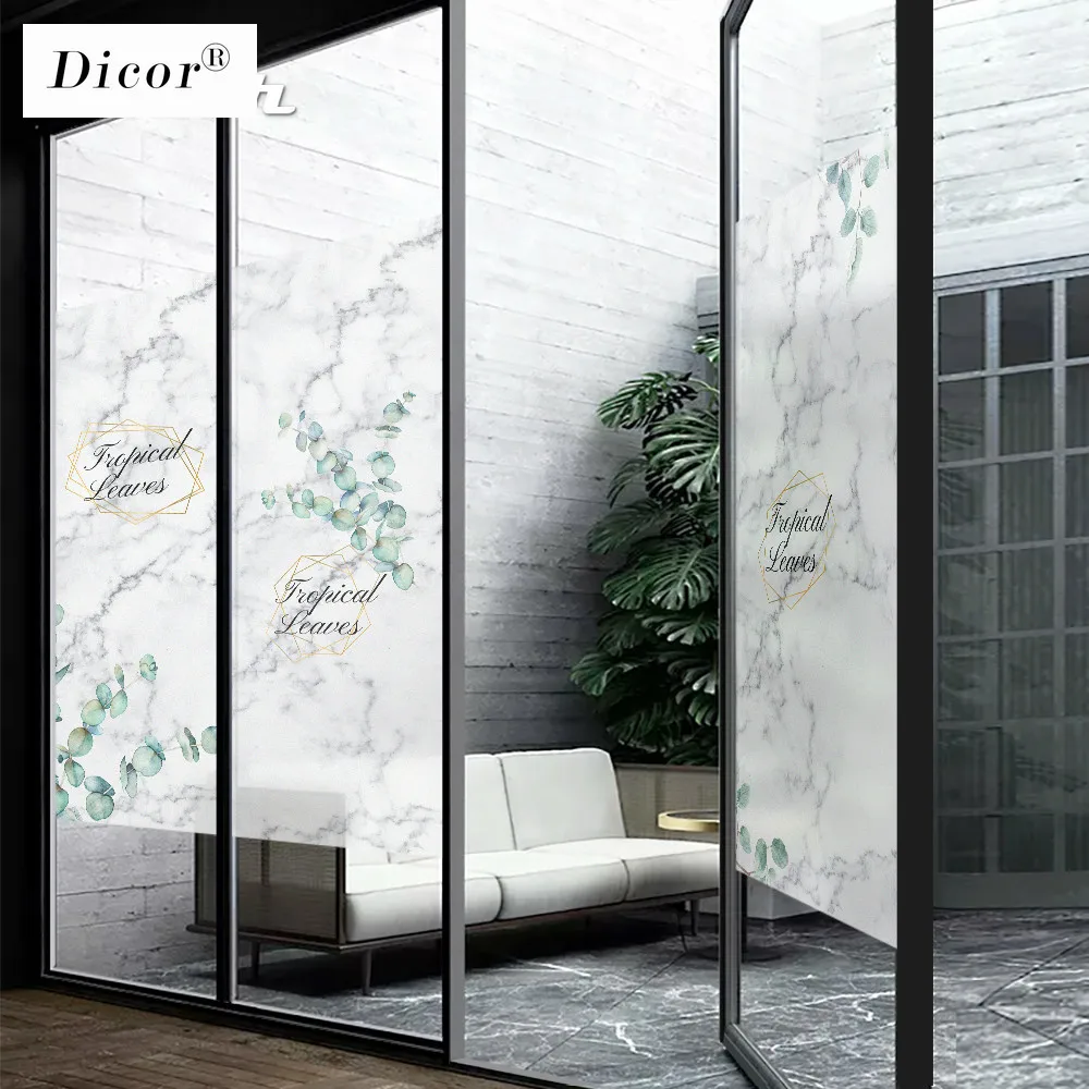 Винтажная стеклянная пленка с мраморным узором DICOR декоративная цветная оконная