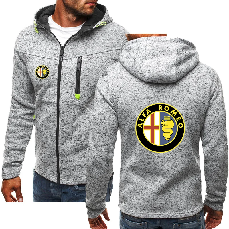 

ALFA ROMEO 2021 spring and autumn new men's hoodie letter printing casual diagonal zipper outdoor sports shirt men's hoodie