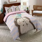 Комплект постельного белья с рисунком ежика и воздушных шаров, 23 шт.