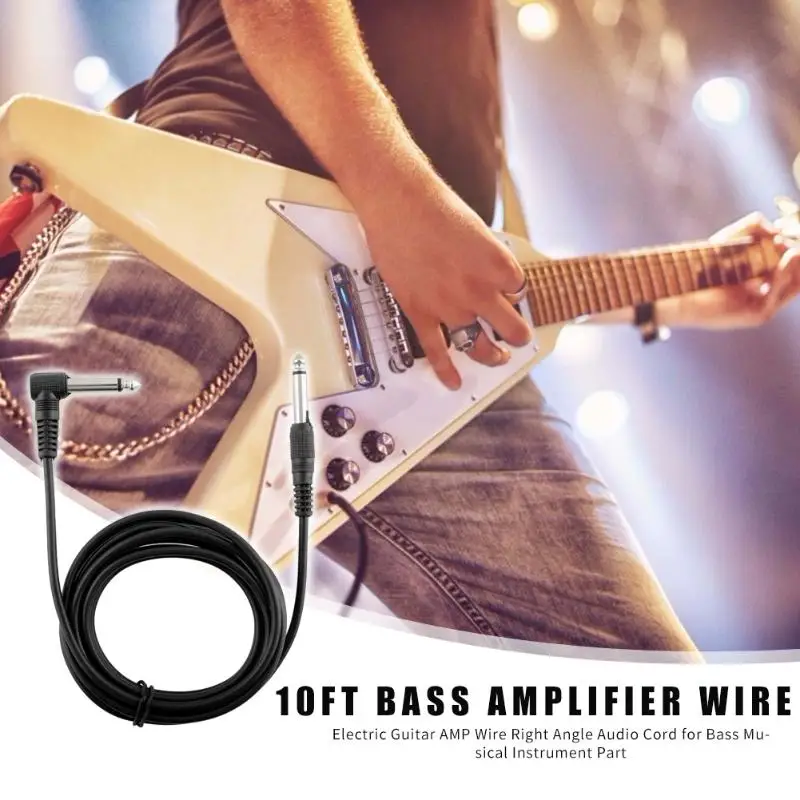 3m elektrische gitarre verstärker kabel 10ft bass rechtwinklig stereo audio amp kabel draht musical instrument teile zubehör free global shi