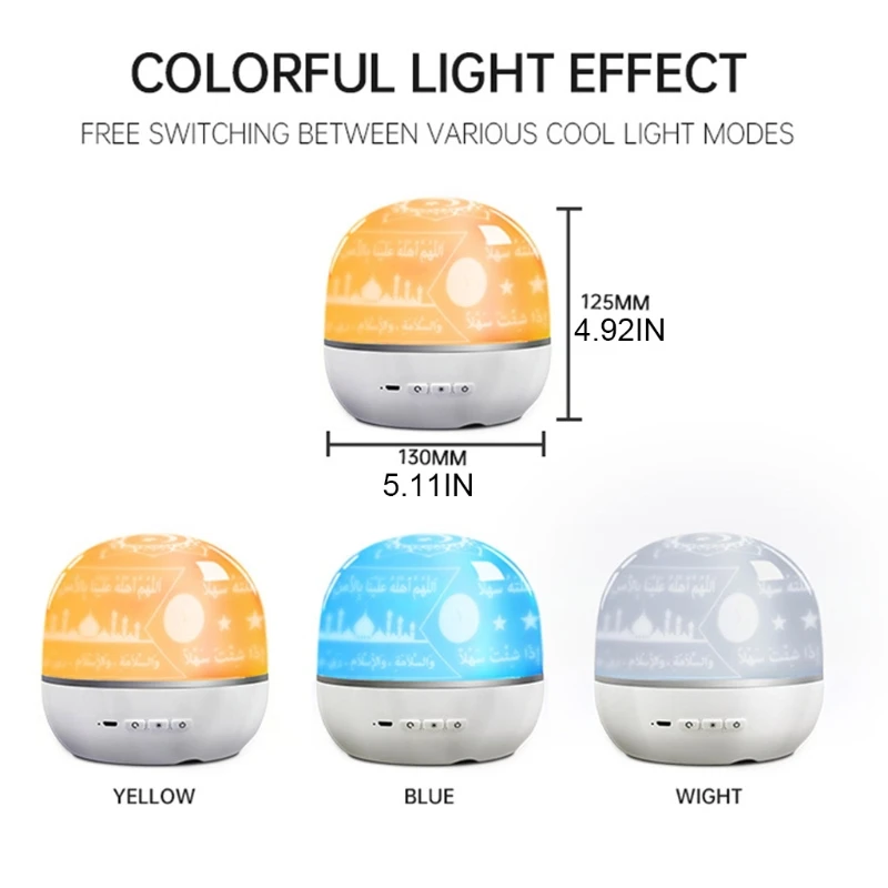 

Quran Bluetooth Speaker Projection Lamp APP Remote Control LED Night Light with Quran Recitation Translation Loudspeaker