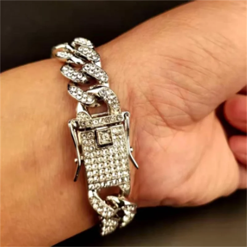 Мужской браслет-цепочка в стиле хип-хоп 13 мм | Украшения и аксессуары