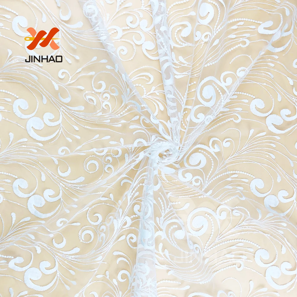 Вышитое маслом кружево молочный шелк свадебная ткань мягкая сетка аппликация