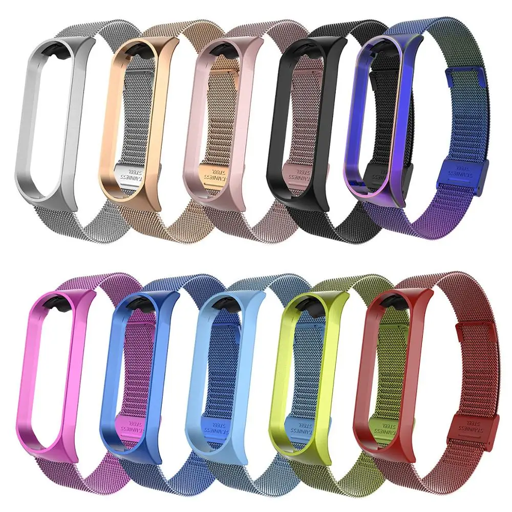 Металлический ремешок из нержавеющей стали для Xiaomi Mi Band 4 на запястье 3 браслет