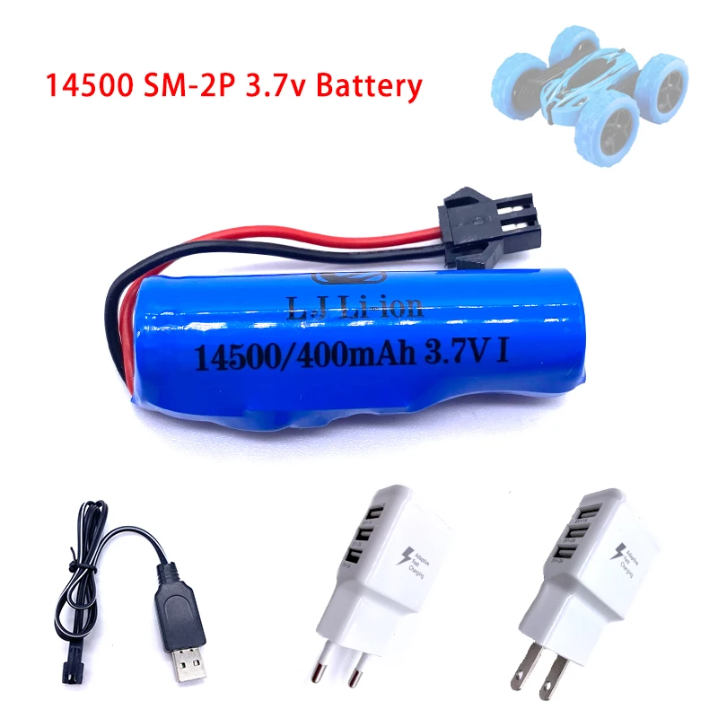 JJRC C2 D828 RC автозапчасти 14500 SM 2P 3 7 В 400 мАч литий ионный аккумулятор USB зарядное