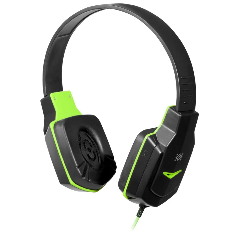 Гарнитура Defender Warhead G 320 black/green проводная 20 20000 Гц 32 Ом 94 дБ 16000 48 2x mini jack 40 мм|Наушники